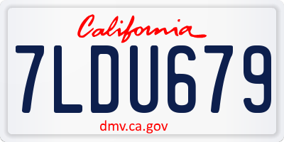 CA license plate 7LDU679