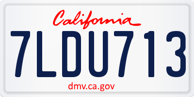 CA license plate 7LDU713