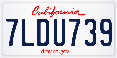 CA license plate 7LDU739