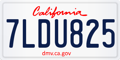 CA license plate 7LDU825