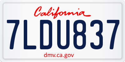CA license plate 7LDU837