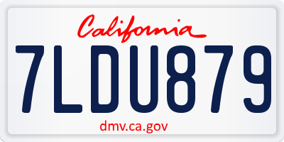 CA license plate 7LDU879