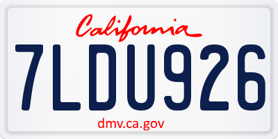 CA license plate 7LDU926