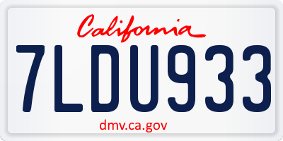 CA license plate 7LDU933