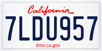 CA license plate 7LDU957