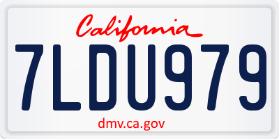 CA license plate 7LDU979