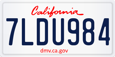 CA license plate 7LDU984