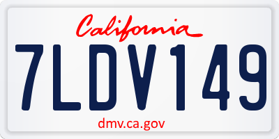 CA license plate 7LDV149