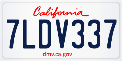 CA license plate 7LDV337