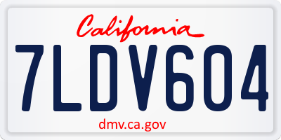 CA license plate 7LDV604