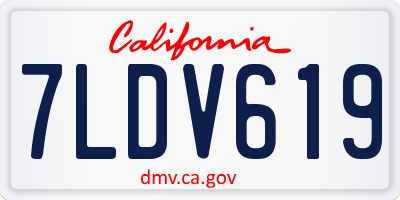 CA license plate 7LDV619