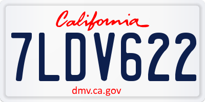 CA license plate 7LDV622