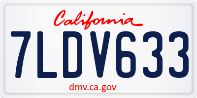 CA license plate 7LDV633