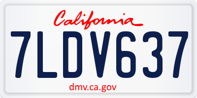 CA license plate 7LDV637