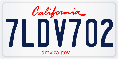 CA license plate 7LDV702