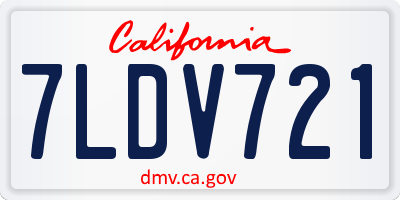 CA license plate 7LDV721