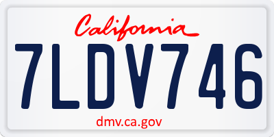 CA license plate 7LDV746