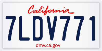 CA license plate 7LDV771