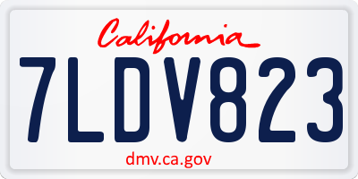 CA license plate 7LDV823