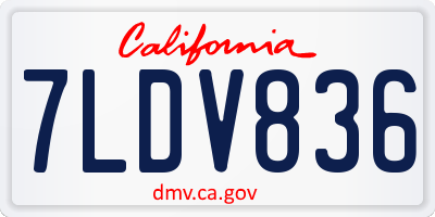 CA license plate 7LDV836