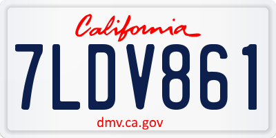 CA license plate 7LDV861