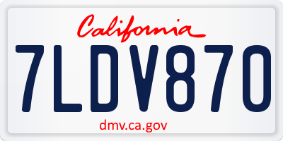 CA license plate 7LDV870