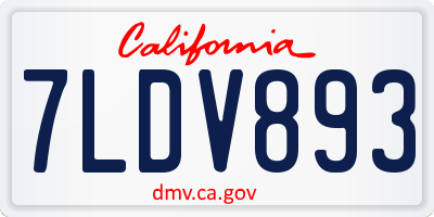 CA license plate 7LDV893