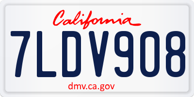 CA license plate 7LDV908