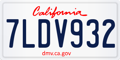 CA license plate 7LDV932