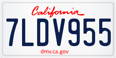 CA license plate 7LDV955