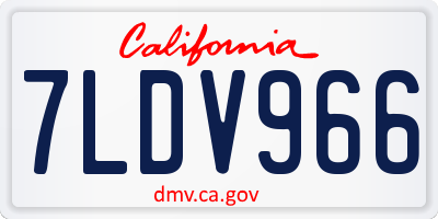CA license plate 7LDV966