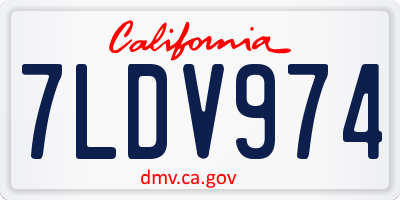 CA license plate 7LDV974