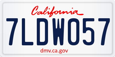 CA license plate 7LDW057