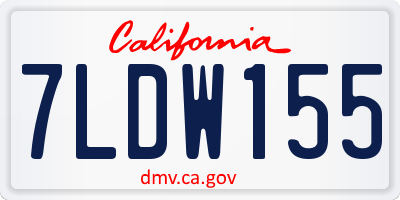 CA license plate 7LDW155
