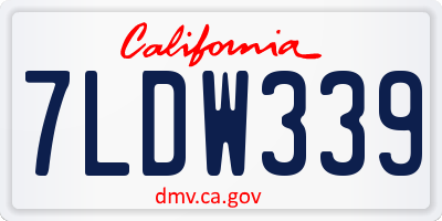 CA license plate 7LDW339
