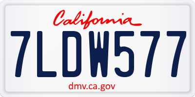 CA license plate 7LDW577