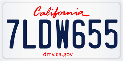 CA license plate 7LDW655