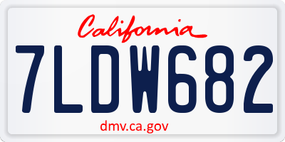 CA license plate 7LDW682