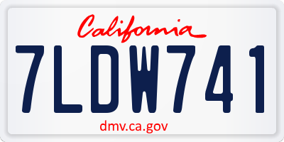 CA license plate 7LDW741