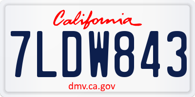 CA license plate 7LDW843