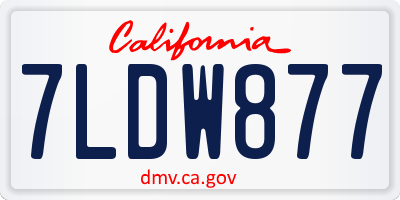 CA license plate 7LDW877