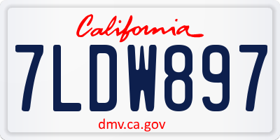 CA license plate 7LDW897