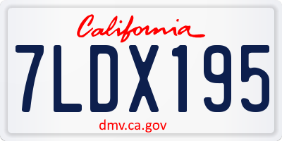 CA license plate 7LDX195