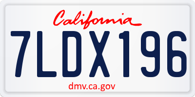 CA license plate 7LDX196