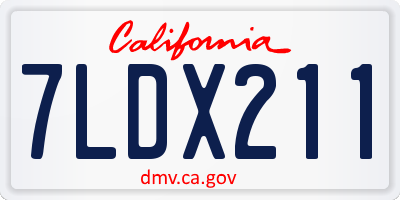 CA license plate 7LDX211
