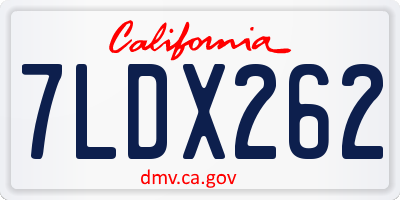 CA license plate 7LDX262