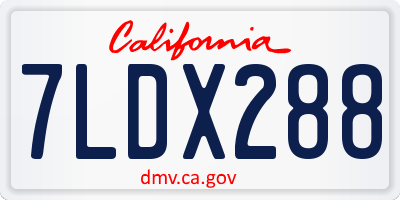 CA license plate 7LDX288