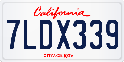 CA license plate 7LDX339