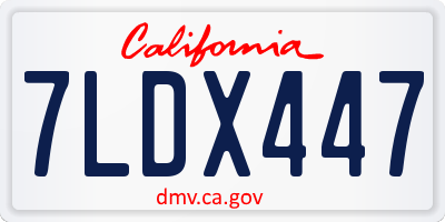 CA license plate 7LDX447