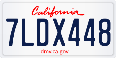 CA license plate 7LDX448